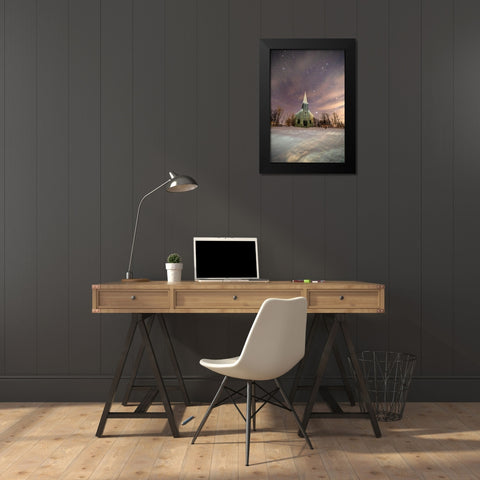 Locust Grove Oregon Black Modern Wood Framed Art Print by Leahy, Ike