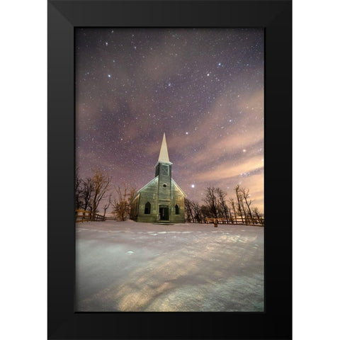 Locust Grove Oregon Black Modern Wood Framed Art Print by Leahy, Ike