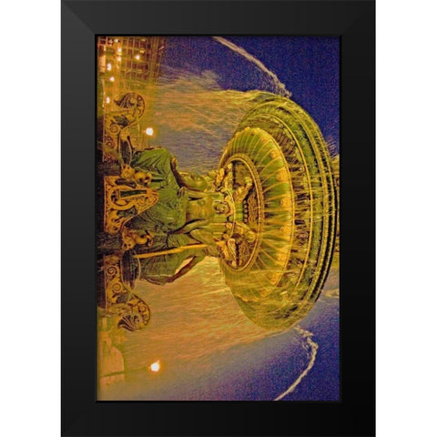 Golden Fountain I Black Modern Wood Framed Art Print by Love, Maureen