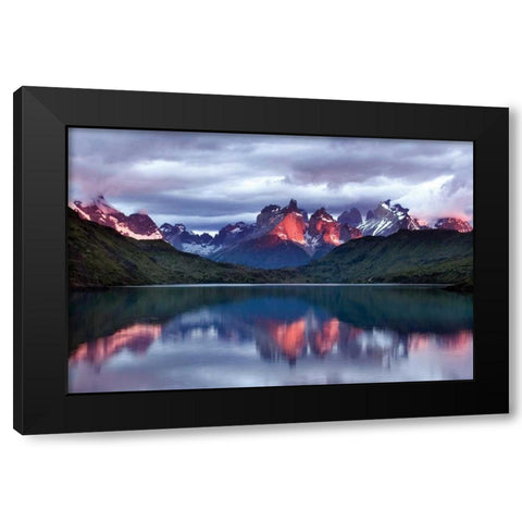Dawn Torres del Paine Black Modern Wood Framed Art Print by Malvin, Larry