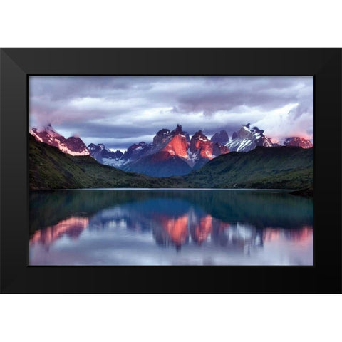 Dawn Torres del Paine Black Modern Wood Framed Art Print by Malvin, Larry