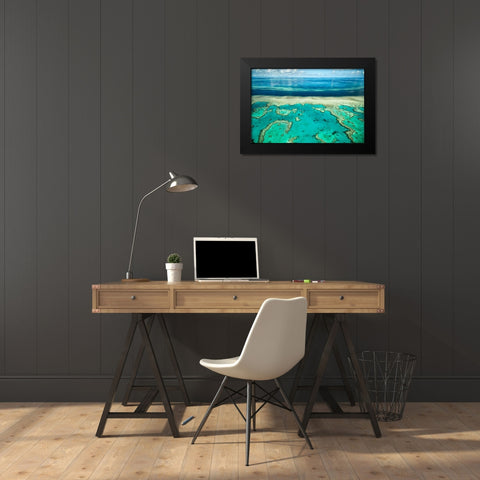 Coral River II Black Modern Wood Framed Art Print by Malvin, Larry