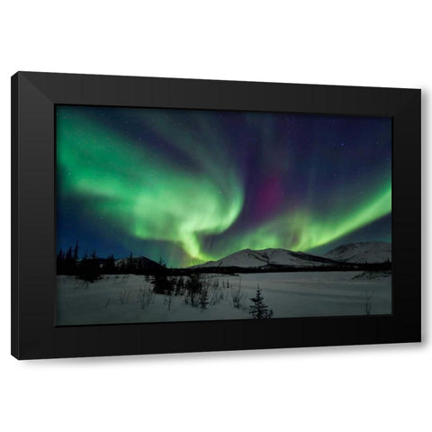 Aurora Borealis I Black Modern Wood Framed Art Print with Double Matting by Malvin, Larry