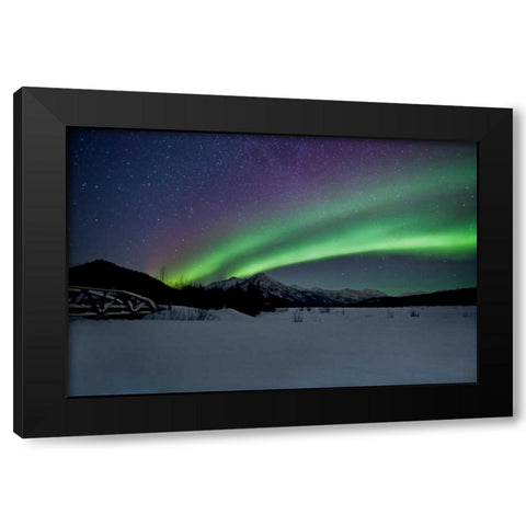 Aurora Borealis II Black Modern Wood Framed Art Print with Double Matting by Malvin, Larry