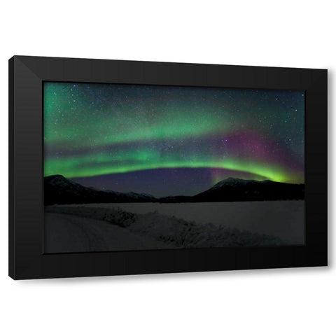 Aurora Borealis III Black Modern Wood Framed Art Print with Double Matting by Malvin, Larry