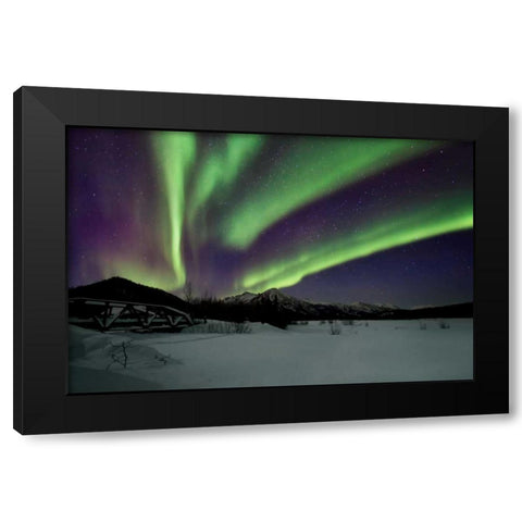 Aurora Borealis IV Black Modern Wood Framed Art Print with Double Matting by Malvin, Larry