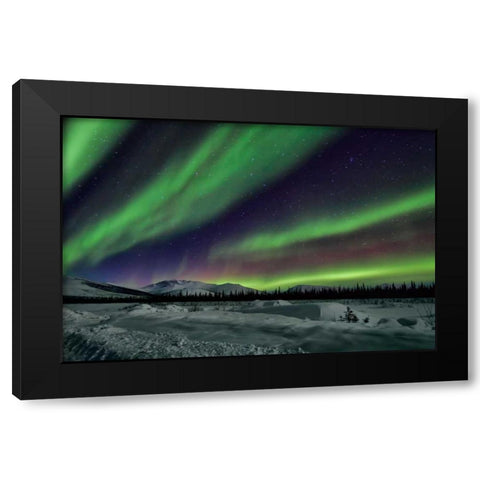 Aurora Borealis V Black Modern Wood Framed Art Print with Double Matting by Malvin, Larry