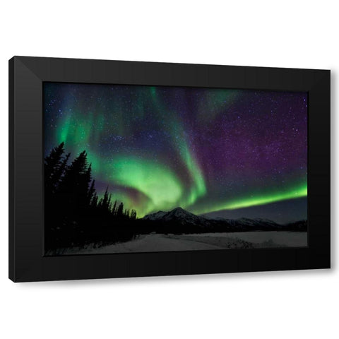 Aurora Borealis VI Black Modern Wood Framed Art Print with Double Matting by Malvin, Larry