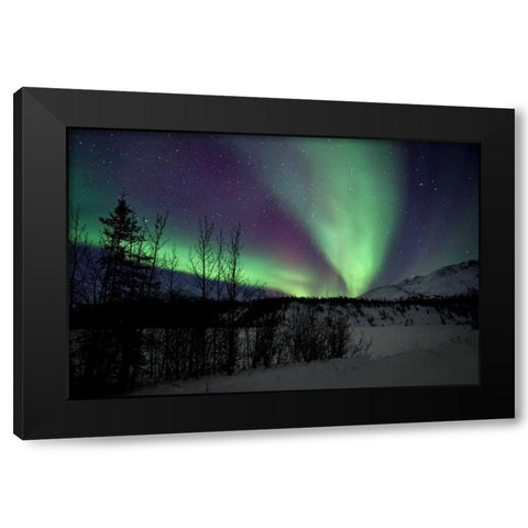 Aurora Borealis VII Black Modern Wood Framed Art Print with Double Matting by Malvin, Larry