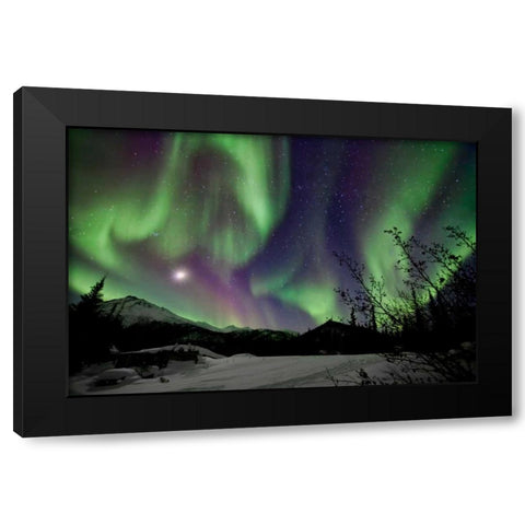 Aurora Borealis VIII Black Modern Wood Framed Art Print with Double Matting by Malvin, Larry