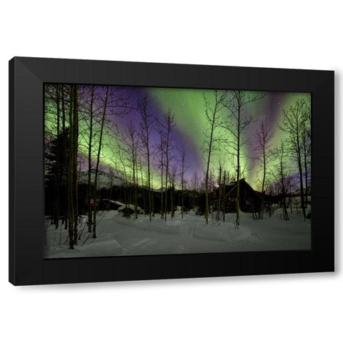 Aurora Borealis XII Black Modern Wood Framed Art Print with Double Matting by Malvin, Larry