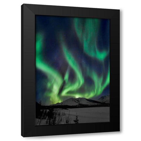 Aurora Borealis XIV Black Modern Wood Framed Art Print with Double Matting by Malvin, Larry