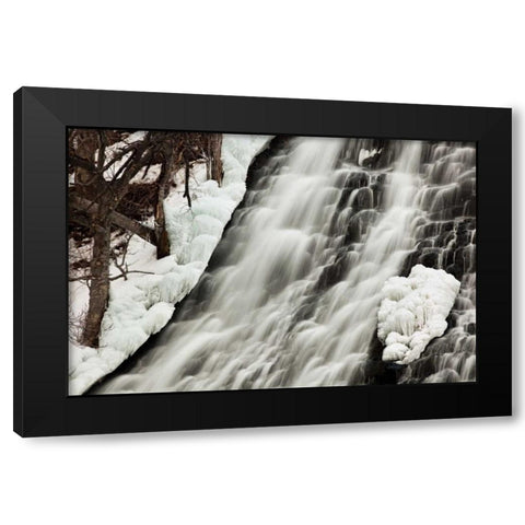 Oshinkoshin Falls I Black Modern Wood Framed Art Print with Double Matting by Malvin, Larry