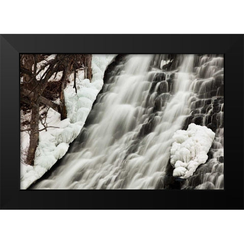 Oshinkoshin Falls I Black Modern Wood Framed Art Print by Malvin, Larry