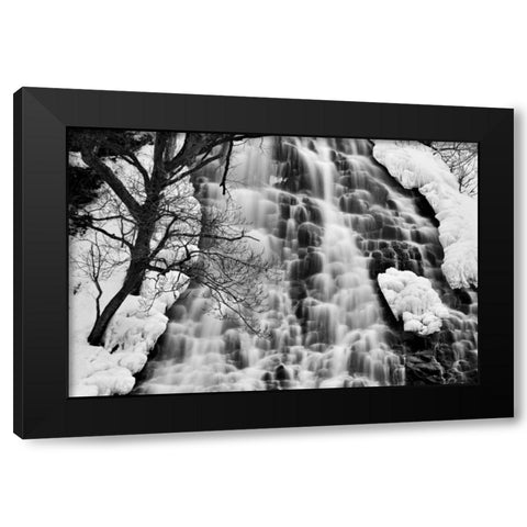 Oshinkoshin Falls II Black Modern Wood Framed Art Print with Double Matting by Malvin, Larry