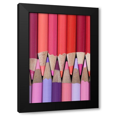 Colored Pencils V Black Modern Wood Framed Art Print by Mahan, Kathy