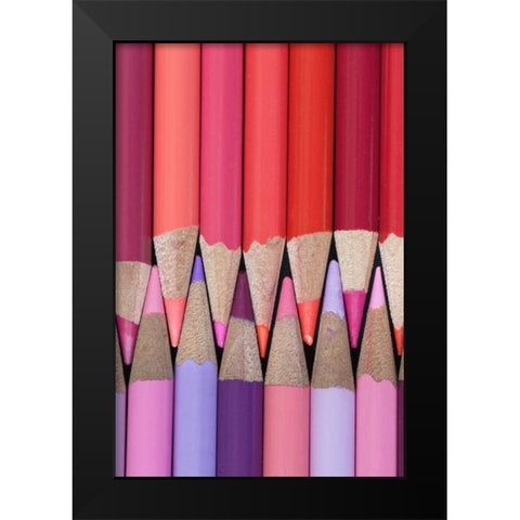 Colored Pencils V Black Modern Wood Framed Art Print by Mahan, Kathy