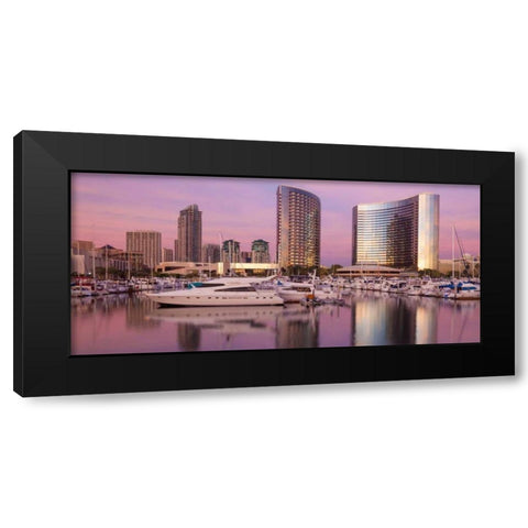 San Diego Waterfront I Black Modern Wood Framed Art Print by Mahan, Kathy