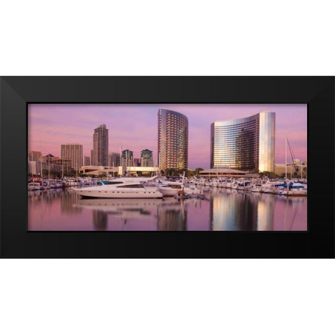 San Diego Waterfront I Black Modern Wood Framed Art Print by Mahan, Kathy