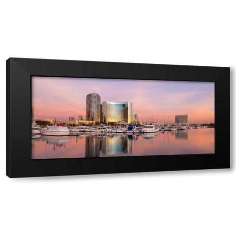 San Diego Waterfront II Black Modern Wood Framed Art Print by Mahan, Kathy