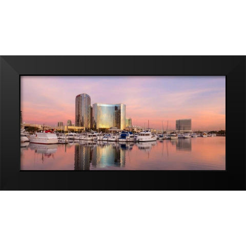 San Diego Waterfront II Black Modern Wood Framed Art Print by Mahan, Kathy