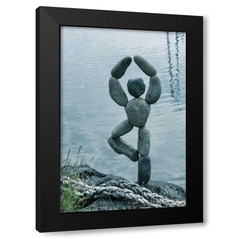 Art with Rocks I Black Modern Wood Framed Art Print with Double Matting by Mahan, Kathy