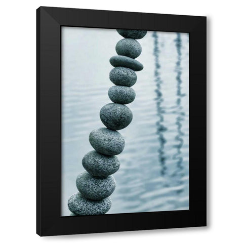 Art with Rocks II Black Modern Wood Framed Art Print by Mahan, Kathy