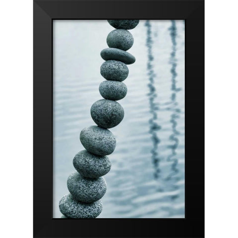 Art with Rocks II Black Modern Wood Framed Art Print by Mahan, Kathy