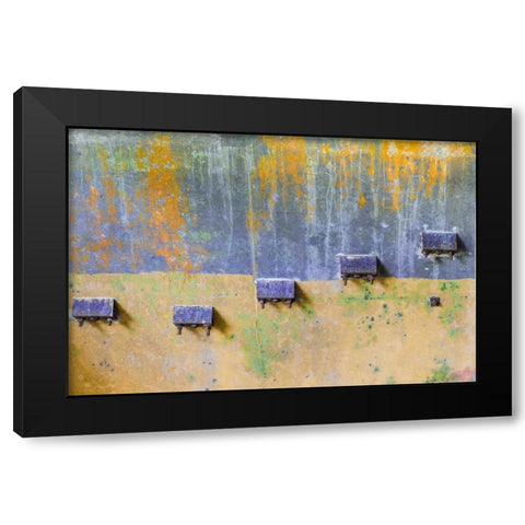 Abstract Paint III Black Modern Wood Framed Art Print with Double Matting by Mahan, Kathy