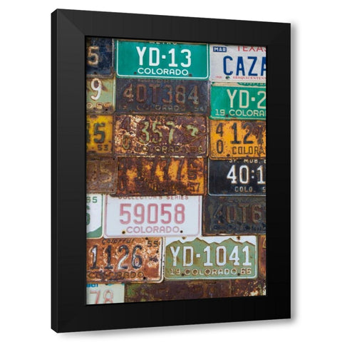 License Plates II Black Modern Wood Framed Art Print by Mahan, Kathy
