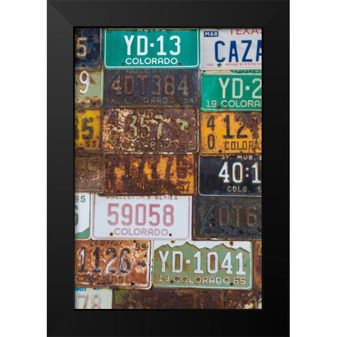 License Plates II Black Modern Wood Framed Art Print by Mahan, Kathy