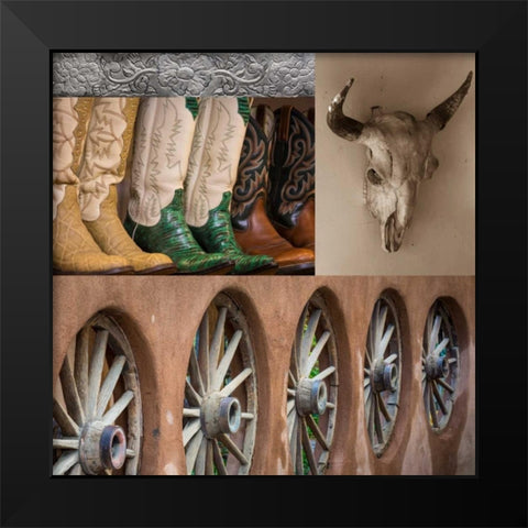 Southwest Collage I Black Modern Wood Framed Art Print by Mahan, Kathy