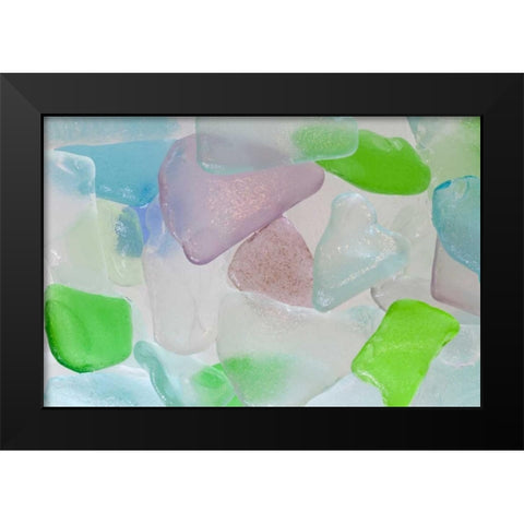 Beach Glass I Black Modern Wood Framed Art Print by Mahan, Kathy