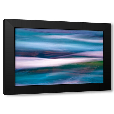 Waves of Blue I Black Modern Wood Framed Art Print with Double Matting by Mahan, Kathy