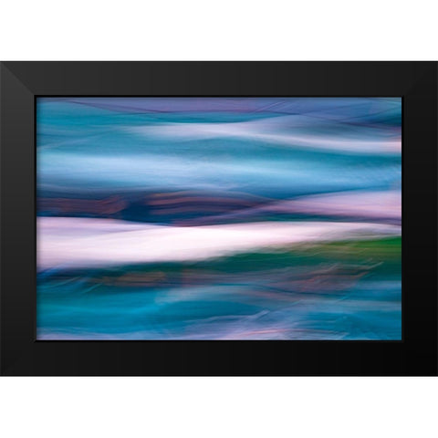 Waves of Blue I Black Modern Wood Framed Art Print by Mahan, Kathy