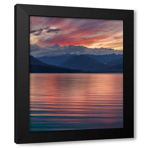 Salish Sea Sunset Black Modern Wood Framed Art Print with Double Matting by Mahan, Kathy