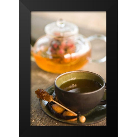 Tea Time Black Modern Wood Framed Art Print by Millet, Karyn
