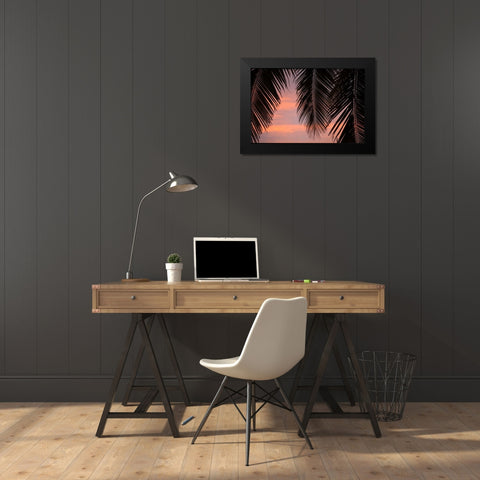 Palms at Sunset Black Modern Wood Framed Art Print by Millet, Karyn