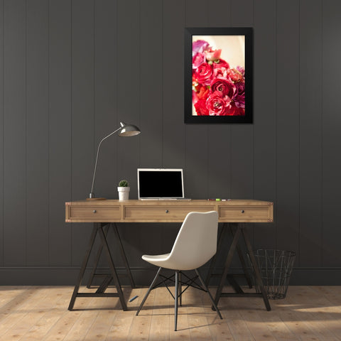 Peony Bouquet I Black Modern Wood Framed Art Print by Millet, Karyn