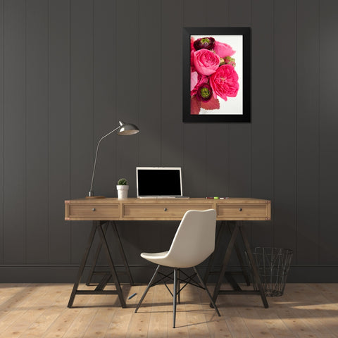 Peony Bouquet II Black Modern Wood Framed Art Print by Millet, Karyn
