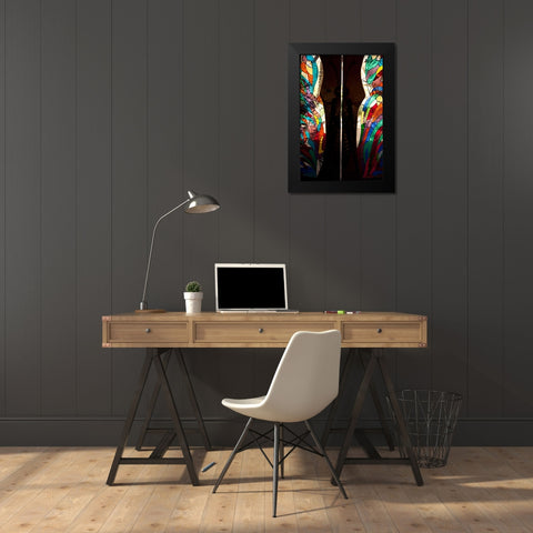 Stained Glass I Black Modern Wood Framed Art Print by Millet, Karyn