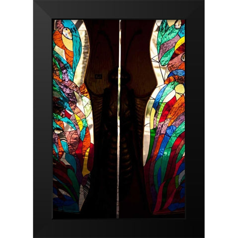 Stained Glass I Black Modern Wood Framed Art Print by Millet, Karyn