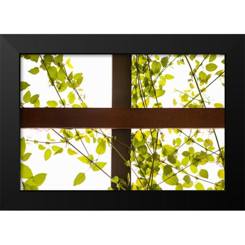 Branches and Lattice Black Modern Wood Framed Art Print by Millet, Karyn