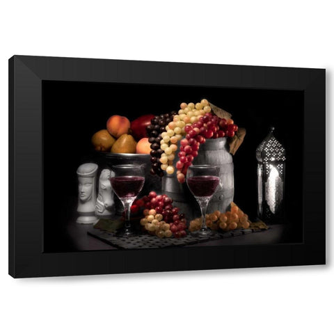 Wine and Fruit Black Modern Wood Framed Art Print with Double Matting by McNemar, C. Thomas