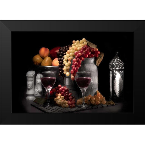 Wine and Fruit Black Modern Wood Framed Art Print by McNemar, C. Thomas