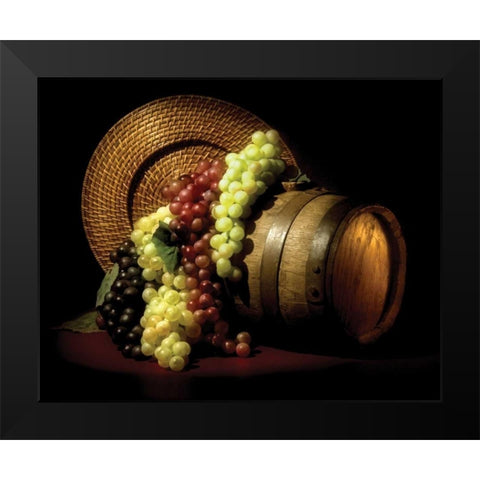 Wine Grapes Black Modern Wood Framed Art Print by McNemar, C. Thomas
