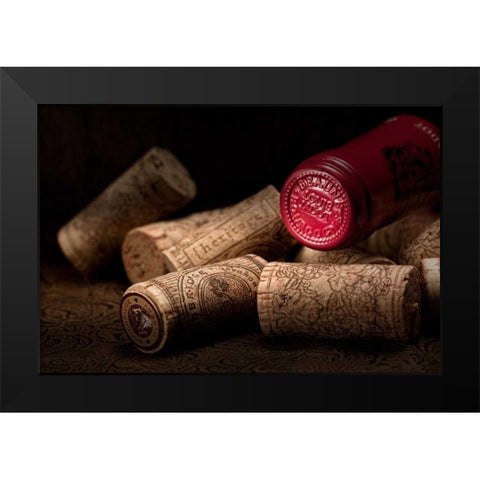 Wine Corks Still Life IV Black Modern Wood Framed Art Print by McNemar, C. Thomas