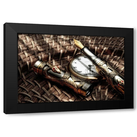 Fountain Pen Still Life Black Modern Wood Framed Art Print by McNemar, C. Thomas