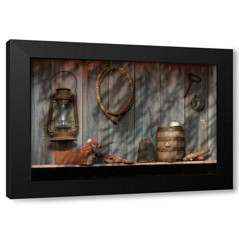 Out in the Barn II Black Modern Wood Framed Art Print with Double Matting by McNemar, C. Thomas