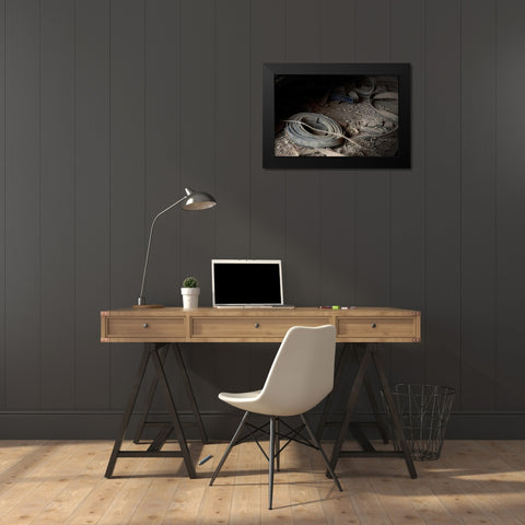 Leather Strap Black Modern Wood Framed Art Print by McNemar, C. Thomas